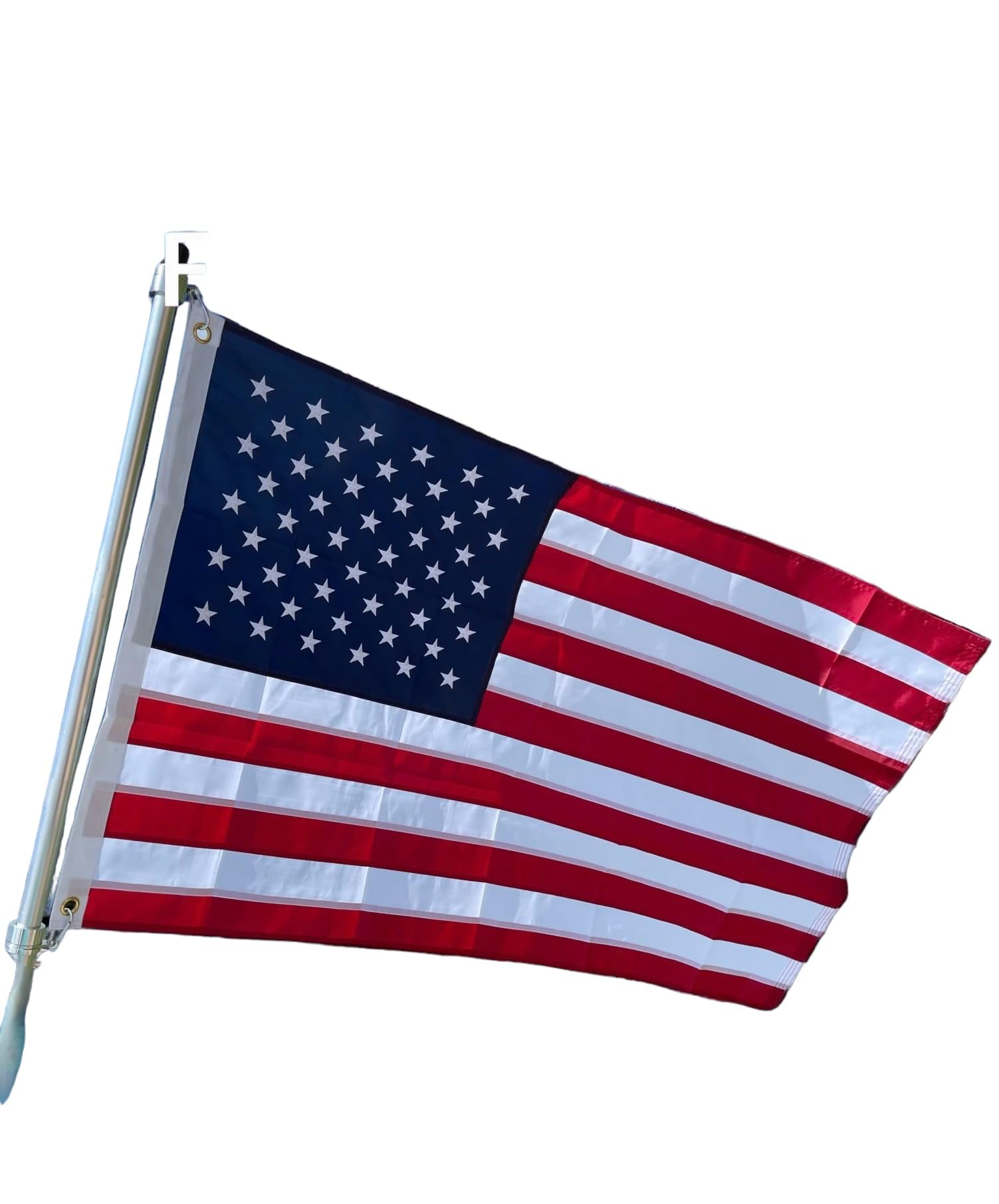 5′ Pontoon Boat Aluminum Flag Pole Kit with American Flag