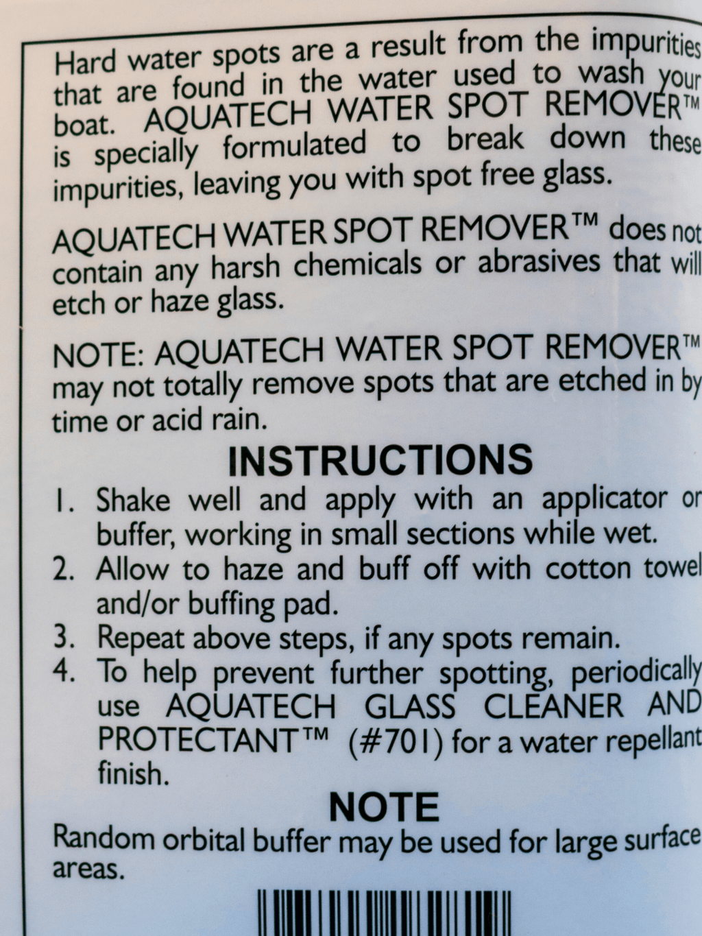 Marine Water Spot Remover for Glass