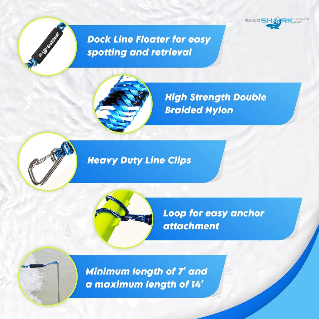 7-14ft Bungee Dock & Anchor Line