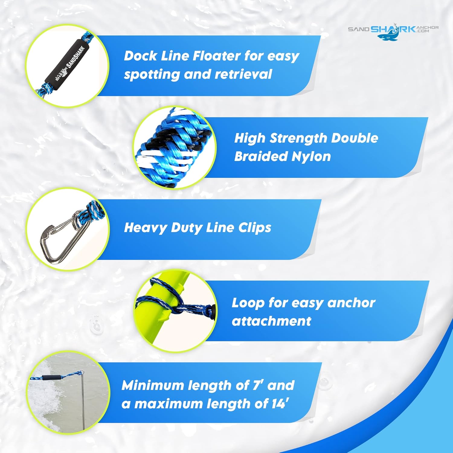 7-14ft Bungee Dock & Anchor Line