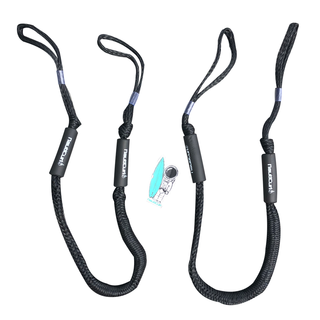 NautiCurl Bungee Boat Ropes - Shock Absorbing (2 Ropes)