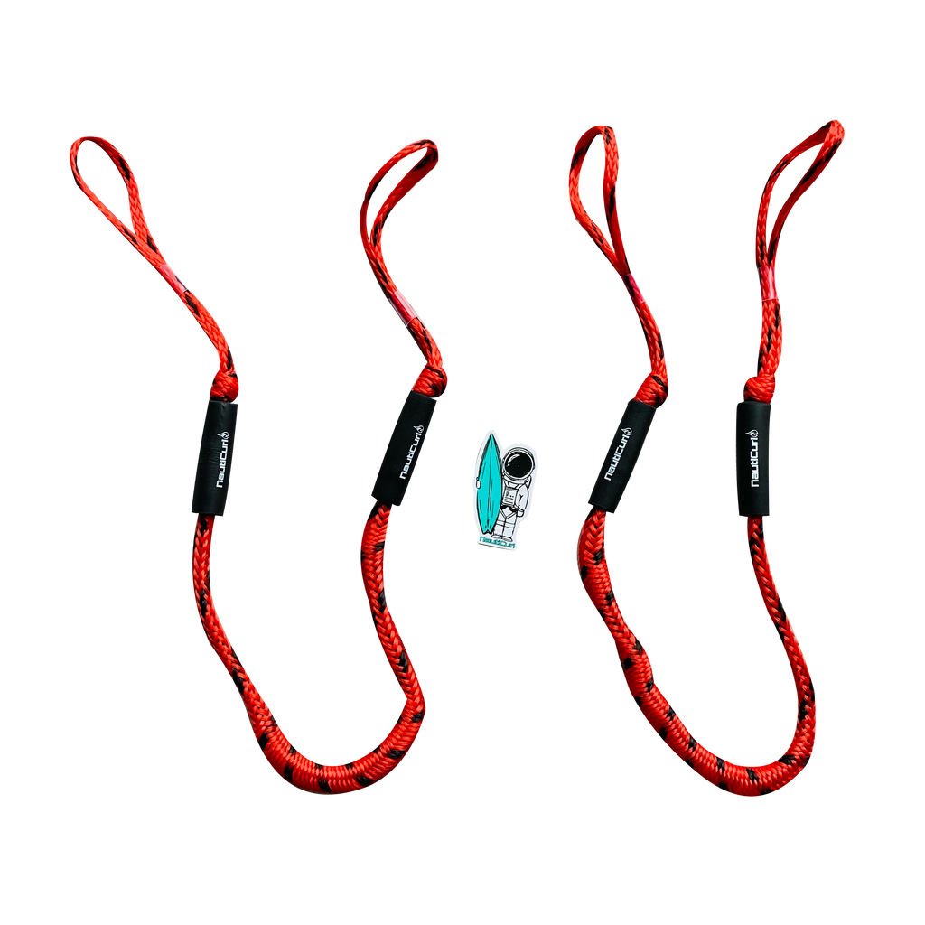 NautiCurl Bungee Boat Ropes - Shock Absorbing (2 Ropes)