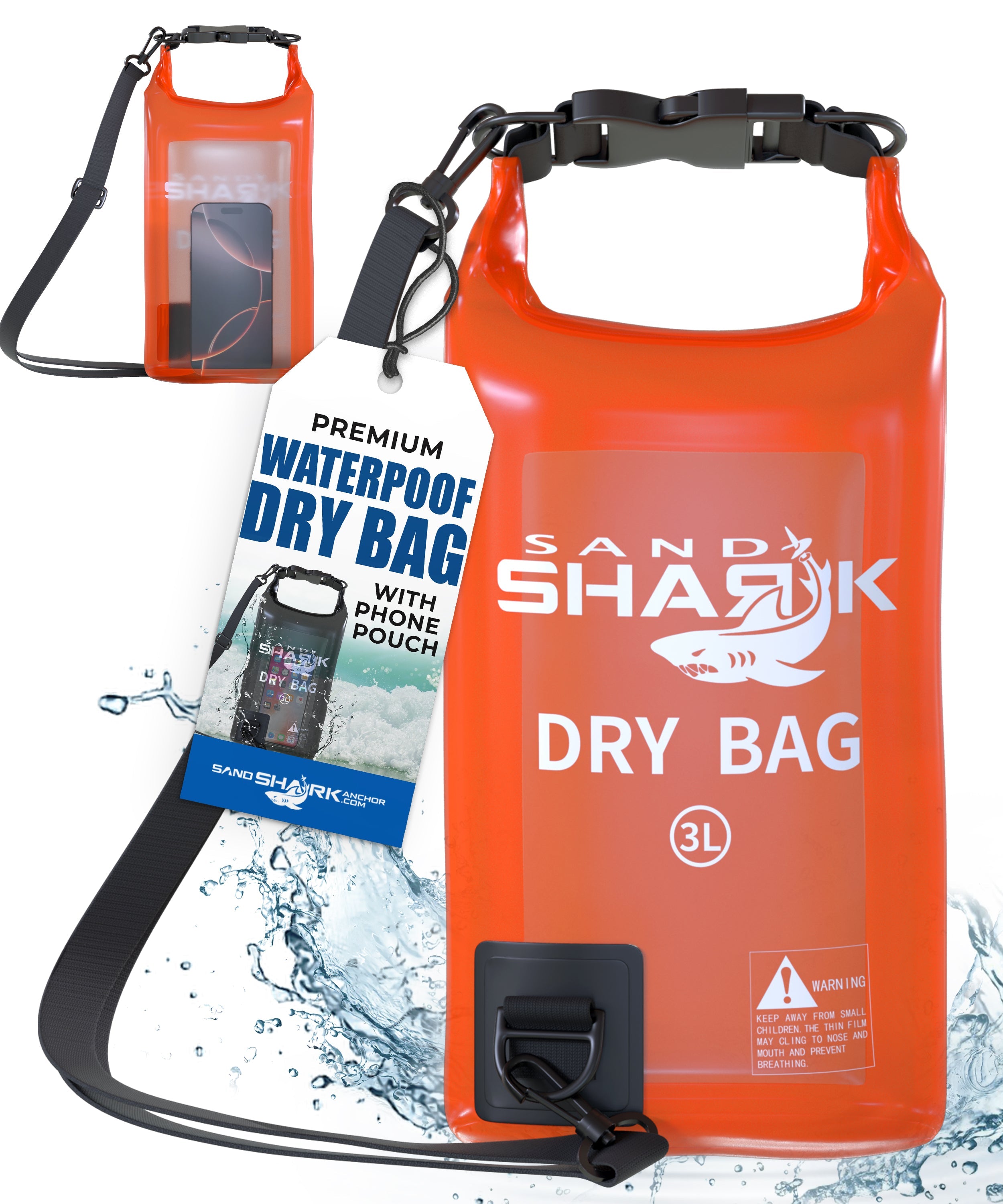 3L Waterproof Dry Bag – With Phone Case Inside