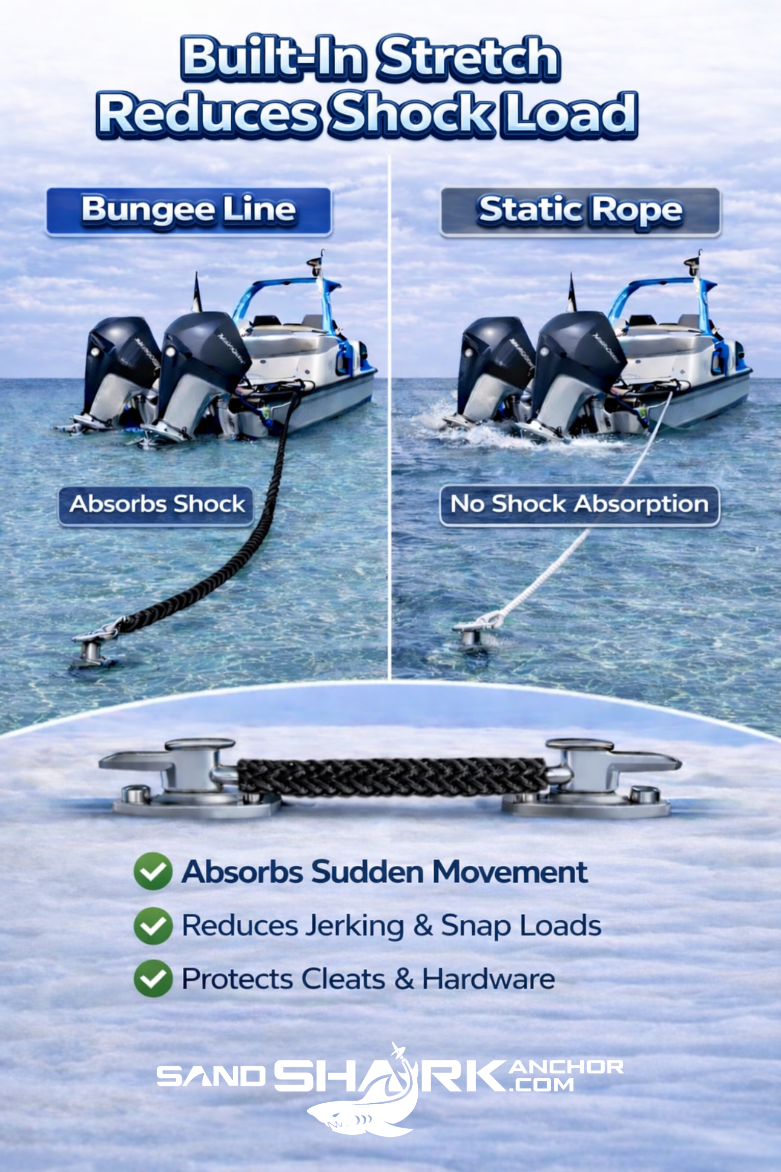 7-14ft Bungee Dock & Anchor Line