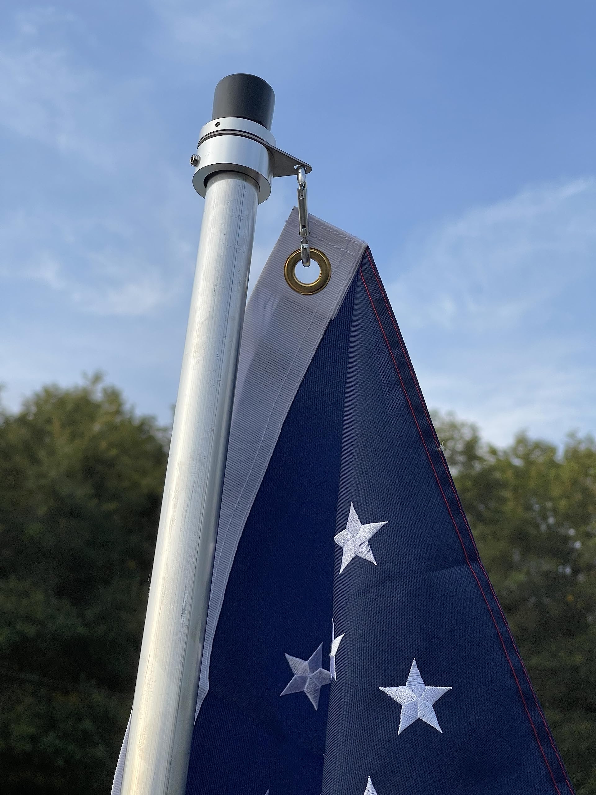 5′ Pontoon Boat Aluminum Flag Pole Kit with American Flag