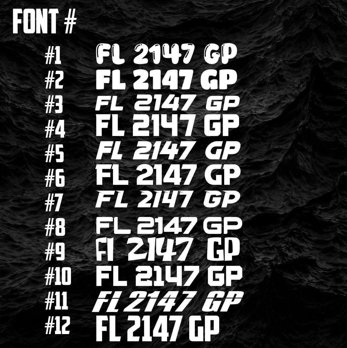 Custom Boat Registration Numbers (2-Pack)
